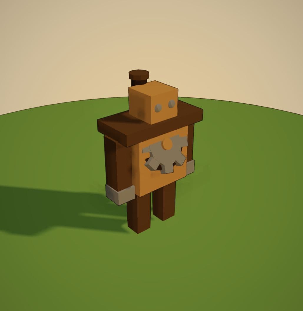Gear golem before the update, shown in a three-quarter view.