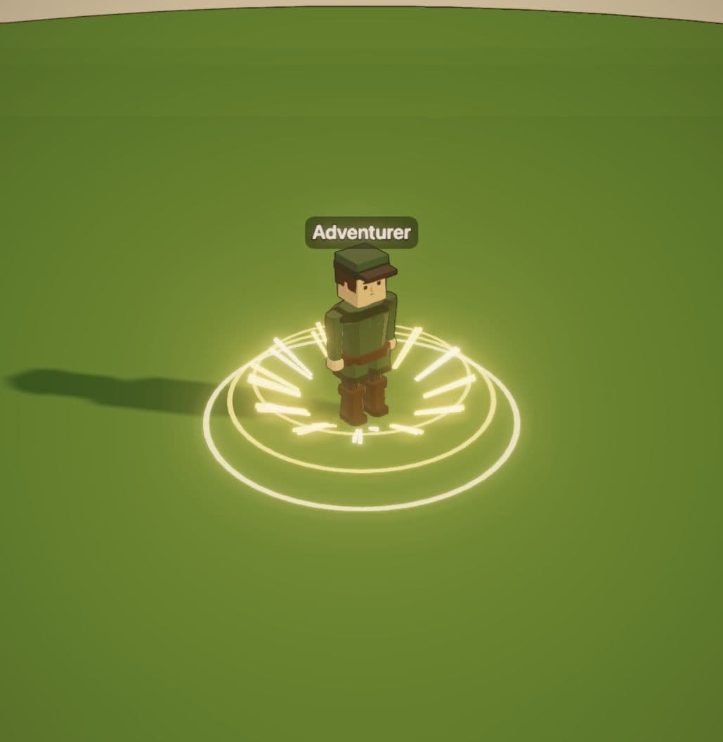 Golden rings and bright radial sparks surround the adventurer in a held moment of Thunderclap.